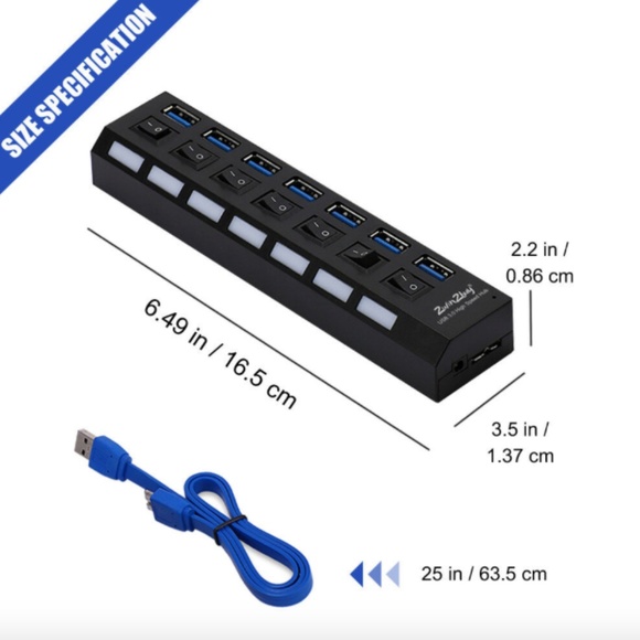 4/7 Port USB 3.0 High Speed HUB Splitter Box - Picture 7 of 12
